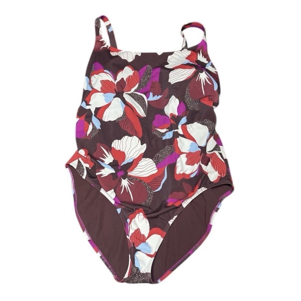 ATHLETA Swimsuit XL Floral Womens Swim Pool Beach Summer One Piece